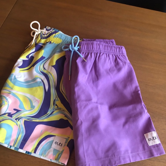 Two, 2 Mens Size L Eubi Swim Trunks - Picture 2 of 4
